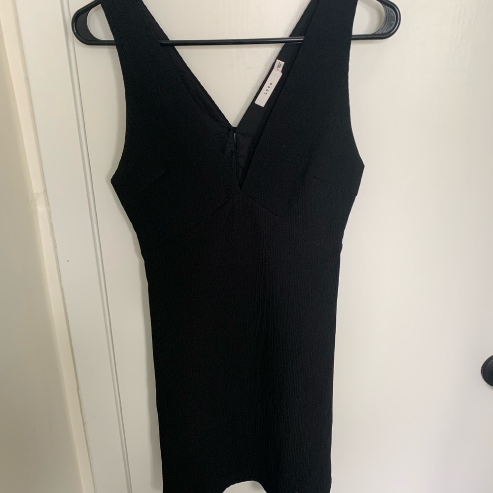 Black V Neck Cocktail Dress - size S